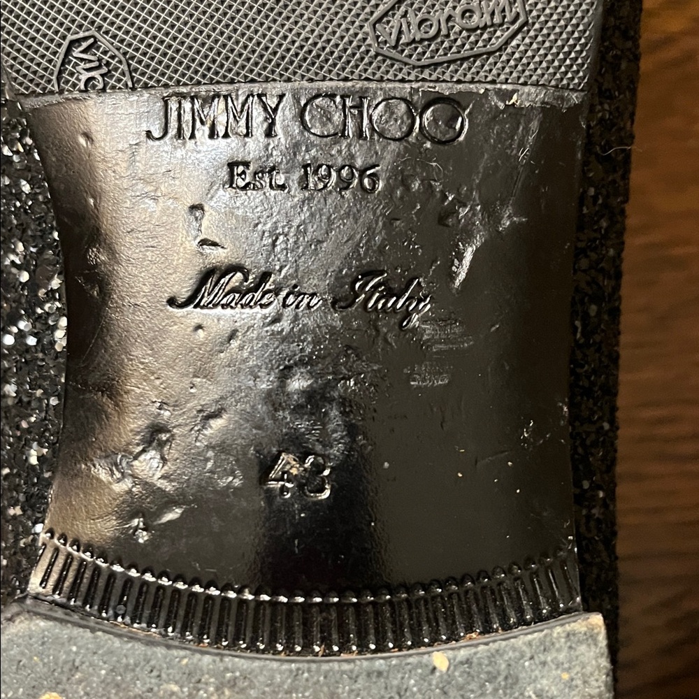 Men’s Jimmy Choo Black Glitter Loafers size 43 - Picture 7 of 9